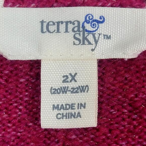 Terra & Sky Women’s Plus Size V-Neck Tunic Sweater 20W-22W NWT - Picture 5 of 9